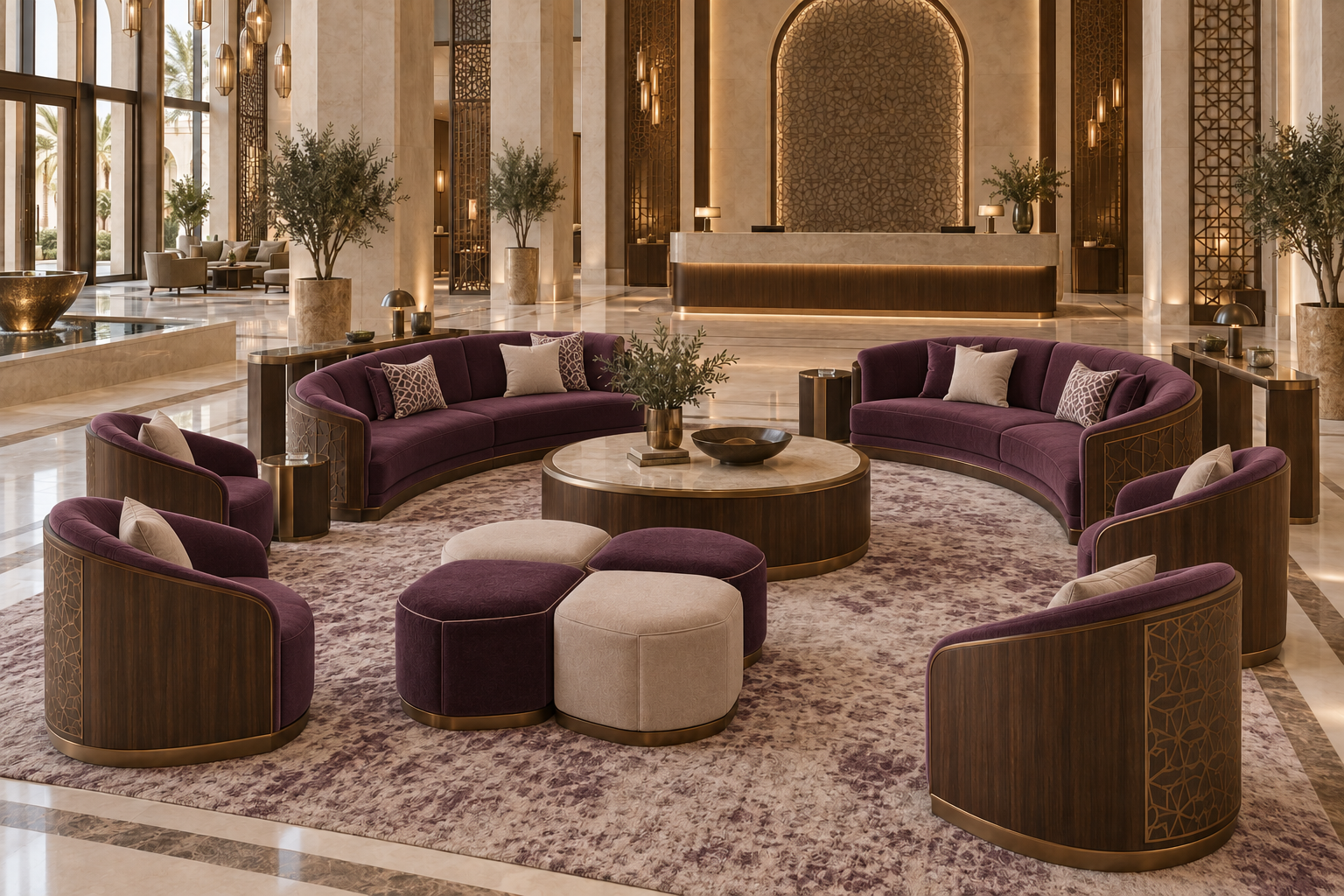 أثاث لوبي الفندق L000001 - صورة 10