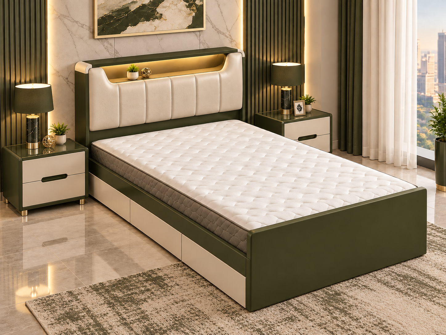 سرير وكمودينو 204000014 - صورة 4